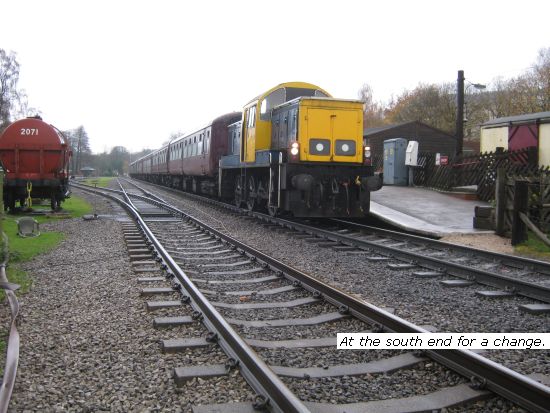 14901 at south end of Peak Rail service train