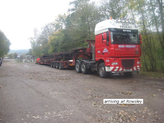 Well wagon arriving at Rowsley