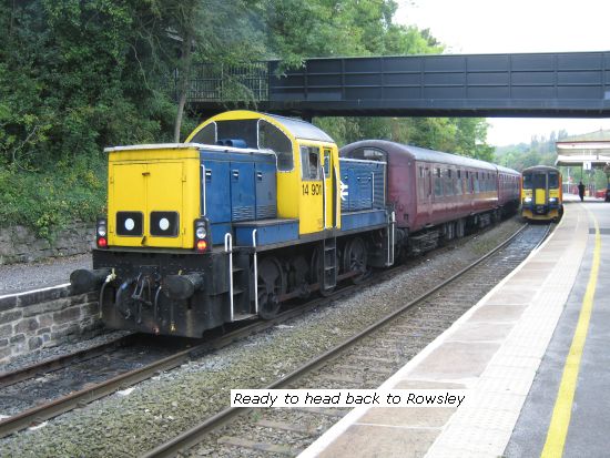 14901 and train about to head back to Rowsley