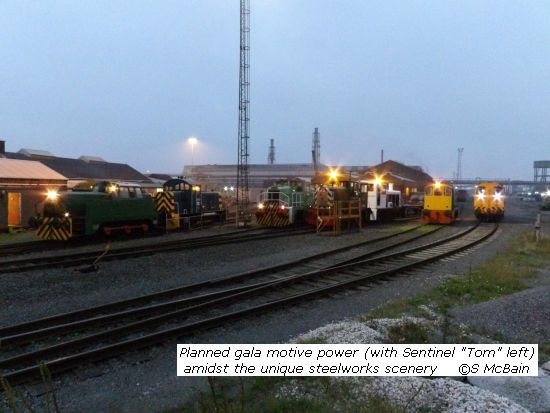 Planned Gala motive power amongst the Steelworks landscape