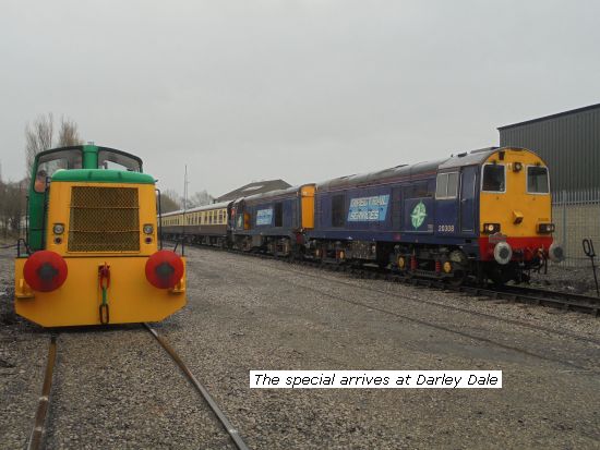 Special train arrives at Darley Dale