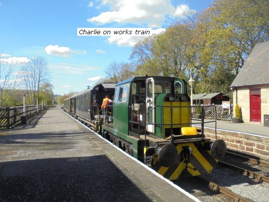 Charlie on the works train