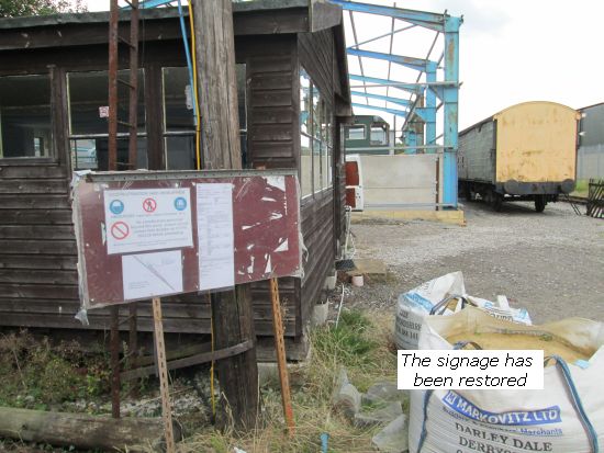 Construction site Heath & Saftey notices in Shed yard