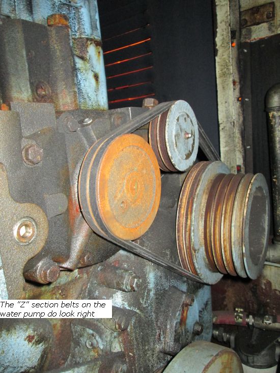 03 910 Z belts on water pump pulley