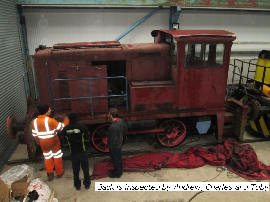 Jack, inspected by Andrew, Charles and Toby