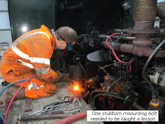 Andrew gassing stubborn nut off Charlie
