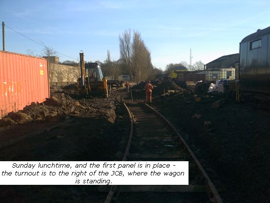 New shed yard - first track panel in place