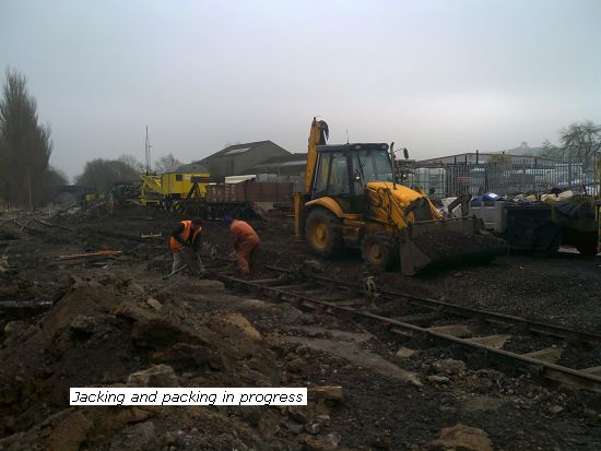 New yard trackwork in progress - jacking and packing