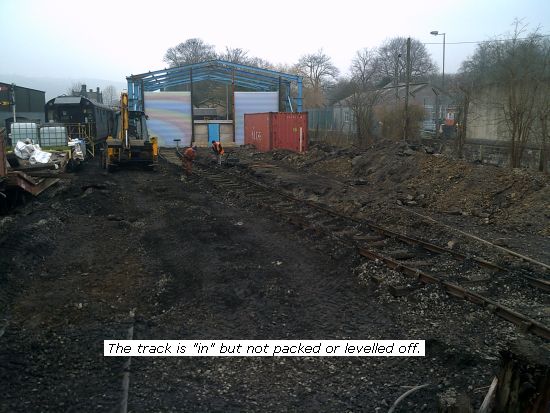 New yard track is in but not packed or levelled