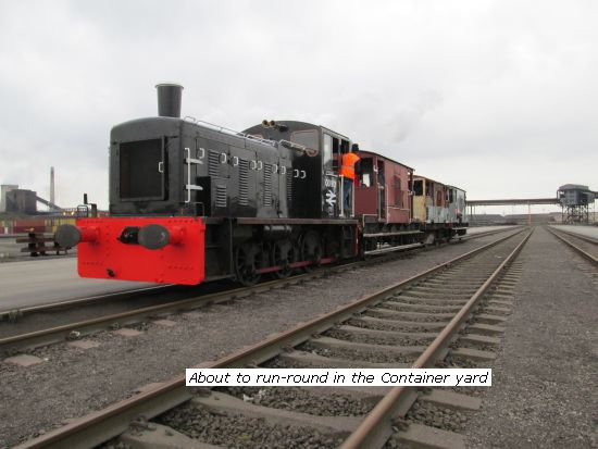 03 901 (D2128) about to run round in container yard