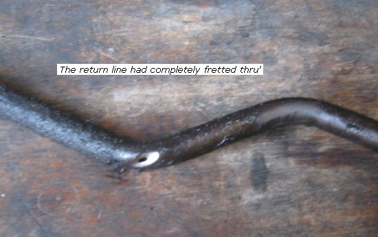 Charlie - return line hole caused by rubbing another line