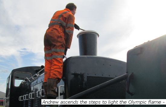 Andrew atop the loco