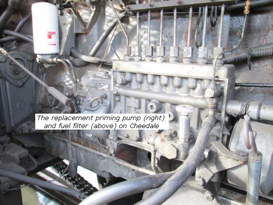 Cheedale's new priming pump and fuel filter