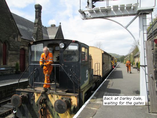Pete waits on James for the Darley crossing gates to be closed