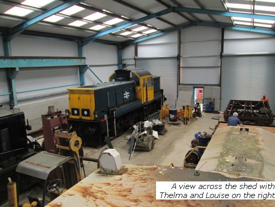 Thelma and Louise (Conflats on right) in shed