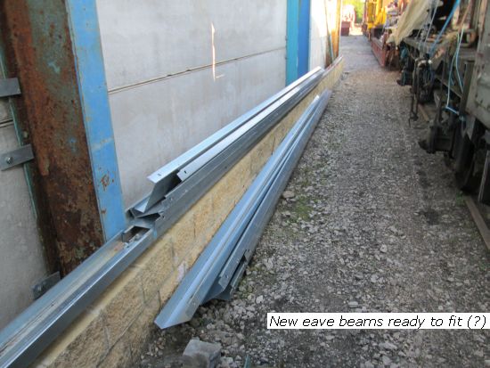 new eave beams ready to lift