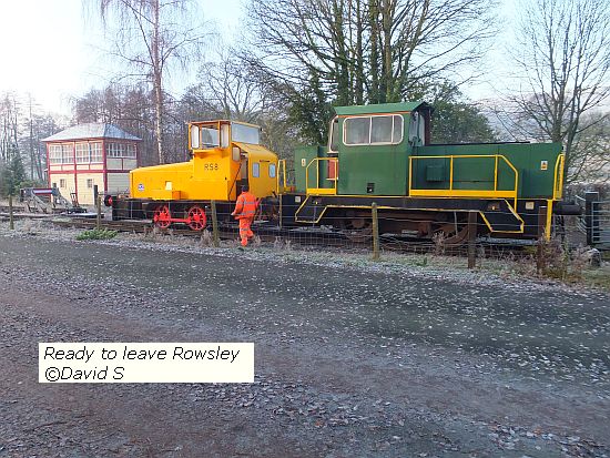 RS8 towing the ex-YEC loco ready to leave Rowsley copyright David S