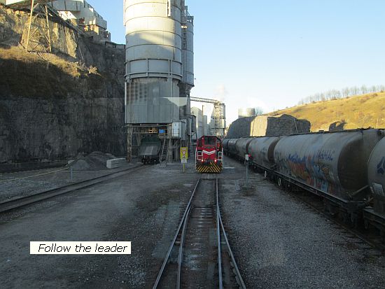 RS8 following the pilot loco