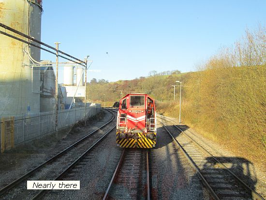 Almost at the loading point, still following pilot loco