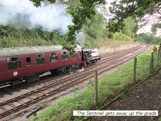 Sentinel & train departs Midsomer & starts the climb