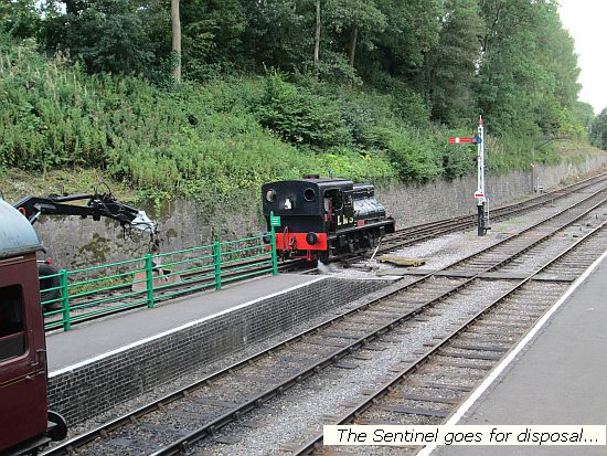 The Sentinel heads to the loco shed for dispersal