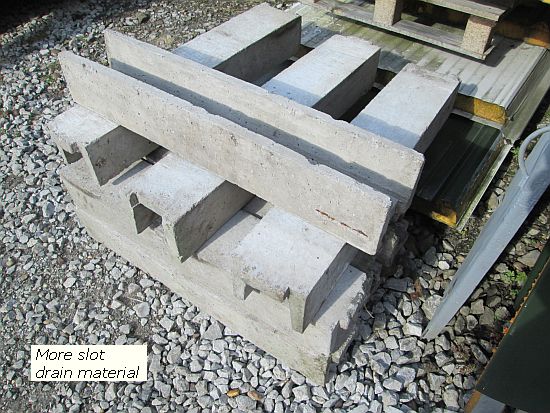More slot drain material outside the Geoffrey Briddon building, Darley Dale