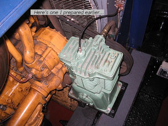 Here's one I prepared earlier .... compressor mounted on base in loco