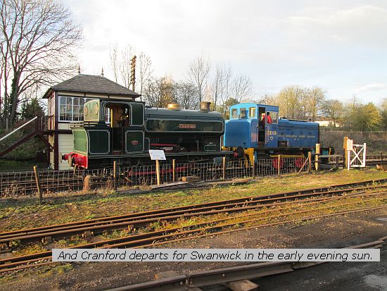 And Cranford departs for Swanwick in the early evening sun