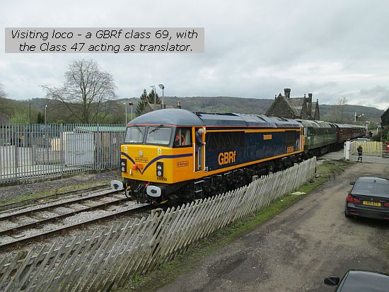 Visiting locos GBRf class 69 with class 47