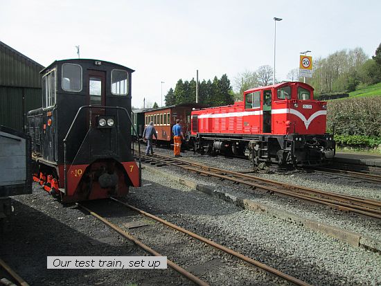 DL 34 test train is assembled at Llanfair