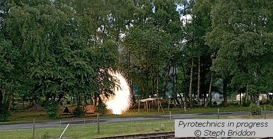 Staged battle pyrothechnics