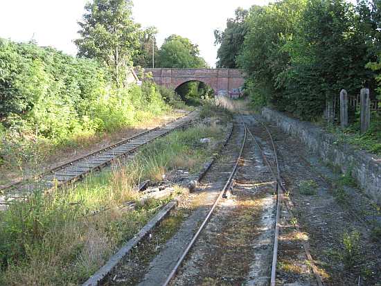 Present end of running line- main line to Llynclys on left