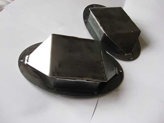 Two of the new vents for the top of 14 901, fresh from fabrication