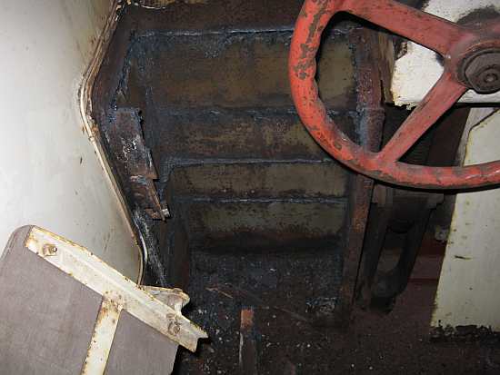 Rusty cupboard in cab corner