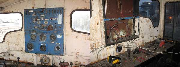 Beverley's control desk complete at Lydney and after stripping