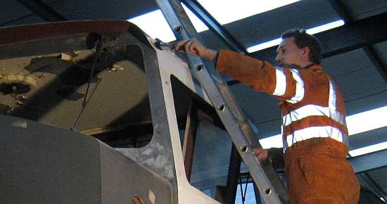 Andrew adding undercoat to Libby