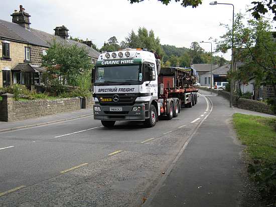 Tractor & loaded trailer on the A6