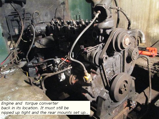 Charlie's engine & torque converter back in the frames