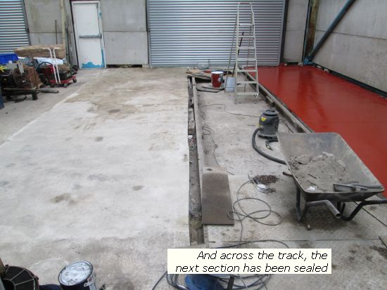 Next section of floor sealed