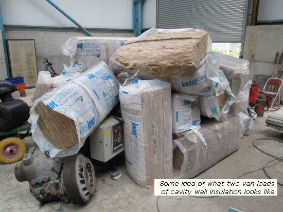 What 2 van loads of cavity wall insulation look like